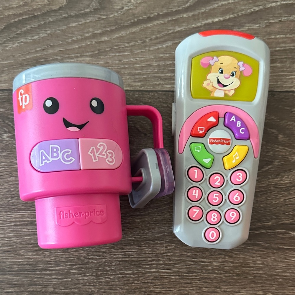 Fisher-Price Pink ABC 123 Learning Cup and Remote Toy Set